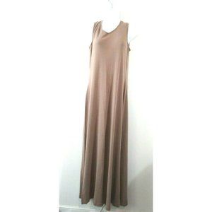Women's Liz Claiborne Mock Neck Sleeveless Maxi Brown Dress Size S